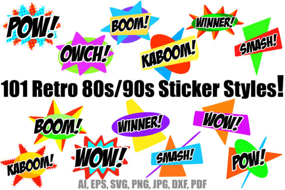Reviewing 101 Retro 80s 90s Sticker Style Bundle