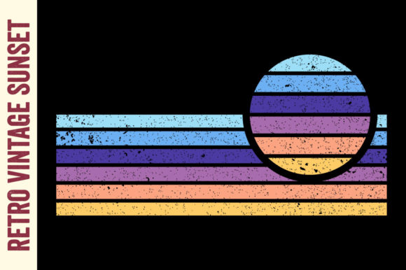 Vintage Retro Sunset Beach Graphic Review
